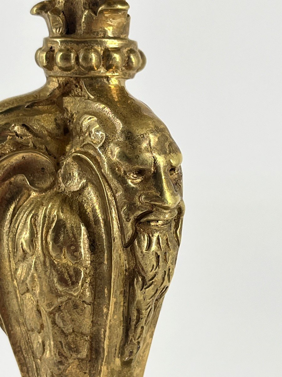 Torch Mounted As A Lamp, In Gilt Bronze. Regency Style. -photo-2