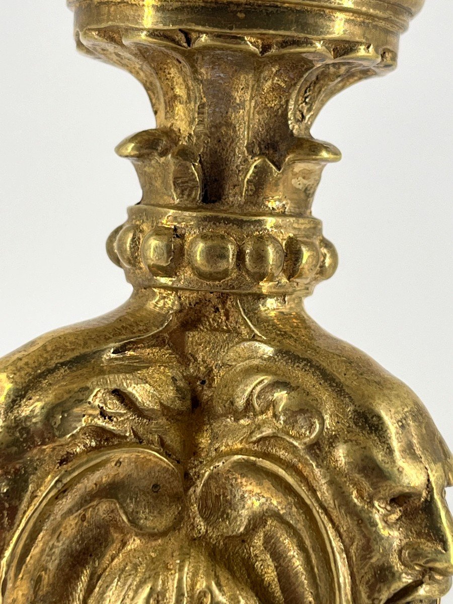 Torch Mounted As A Lamp, In Gilt Bronze. Regency Style. -photo-3