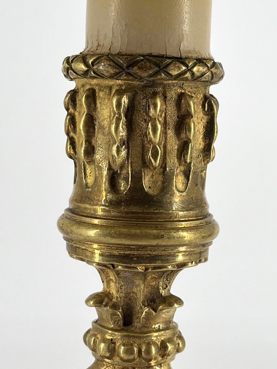 Torch Mounted As A Lamp, In Gilt Bronze. Regency Style. -photo-4