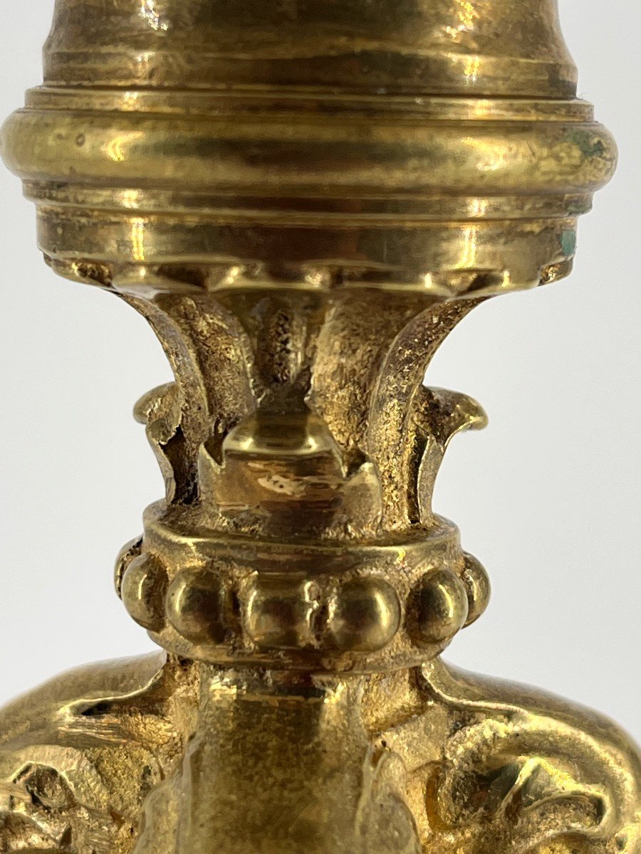 Torch Mounted As A Lamp, In Gilt Bronze. Regency Style. -photo-8