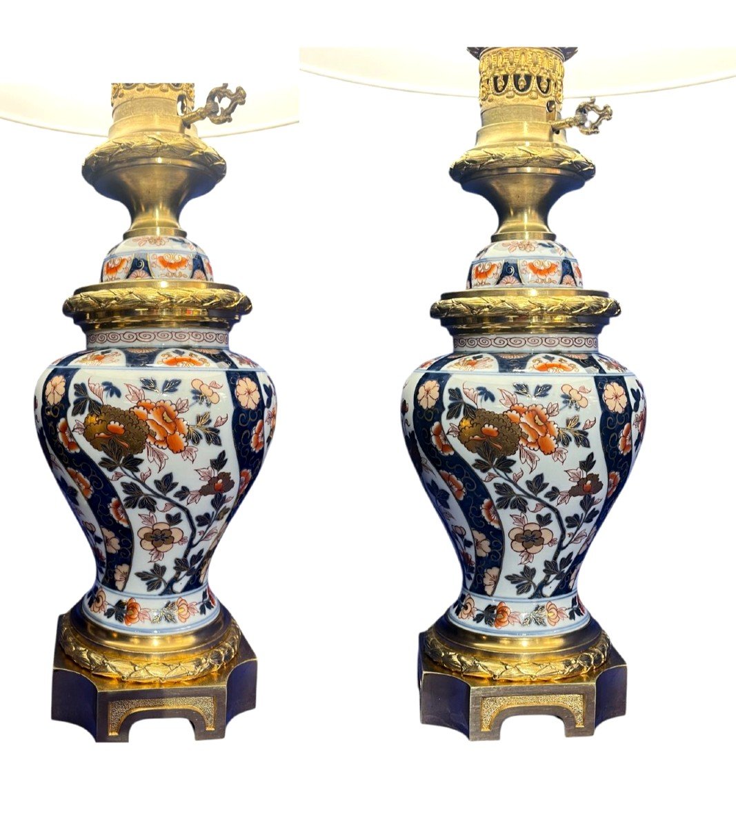 Attributed To Bayeux. Pair Of Porcelain Lamps. Napoleon III Period