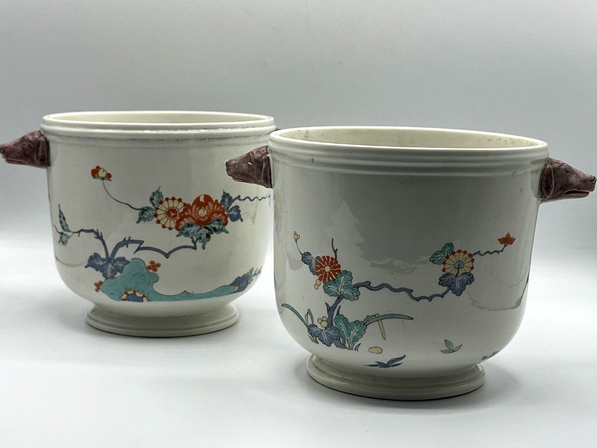 Chantilly. Paire De Cache Pots En Porcelaine Kakiemon. Vers 1750-photo-6