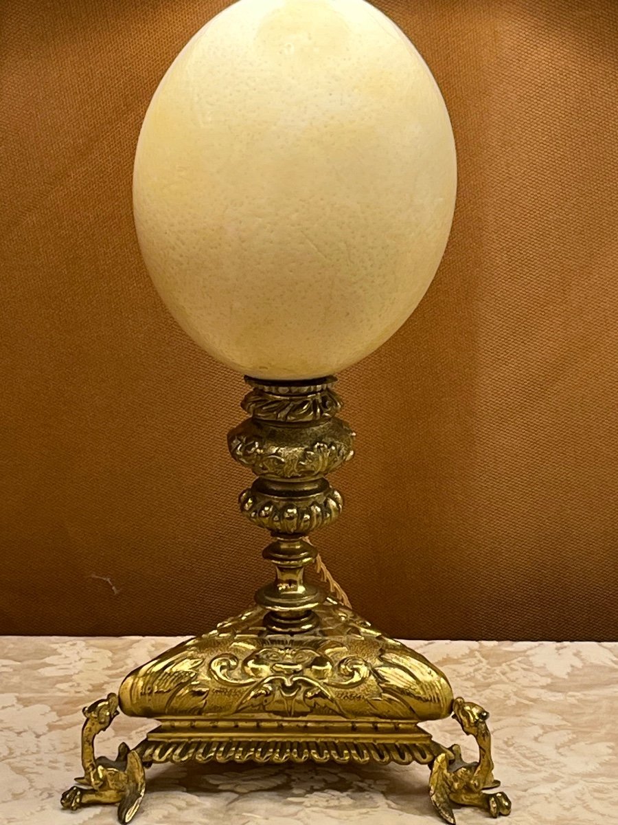 Pair Of Lamps, Ostrich Egg.-photo-2