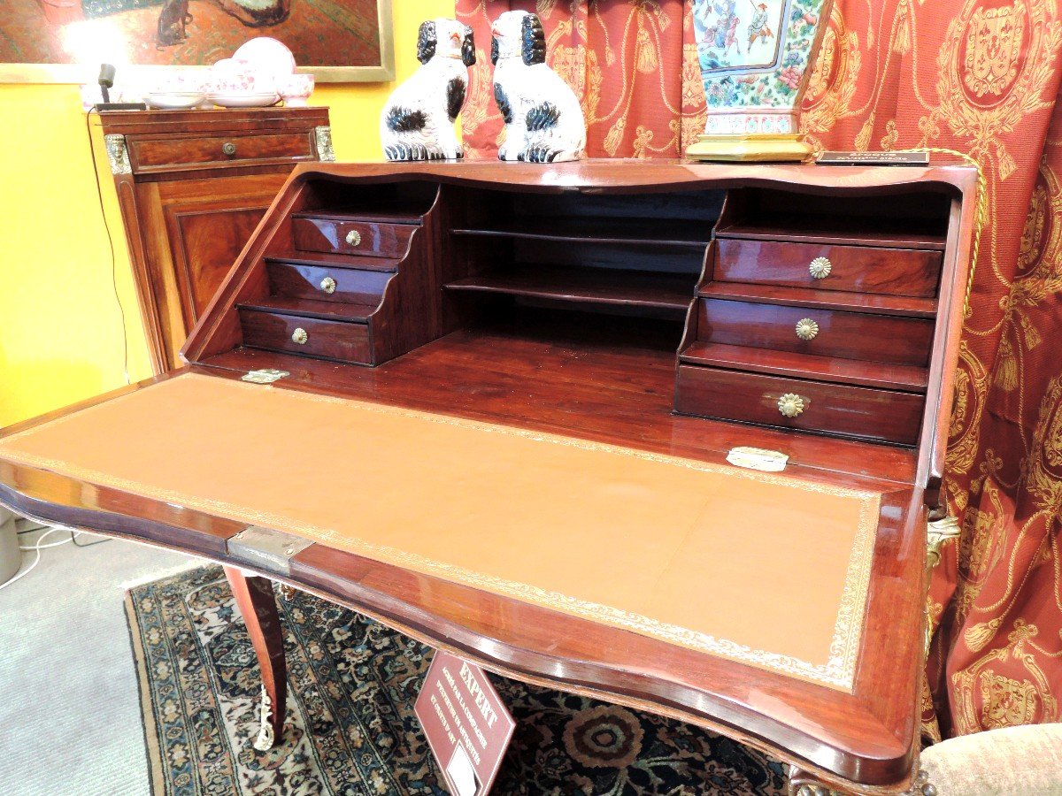 Slope Desk All Sides In Satin Veneer. Regence Period.-photo-8