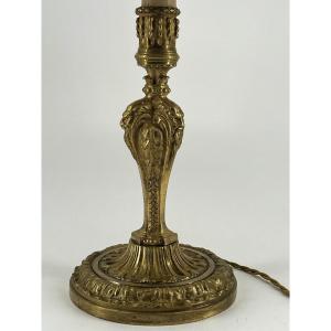 Torch Mounted As A Lamp, In Gilt Bronze. Regency Style. 