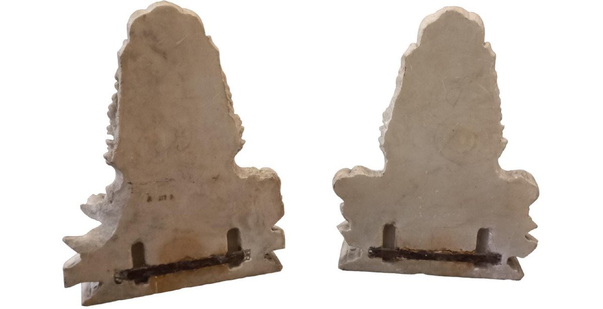 Pair Of Carved Marble Shelves-photo-2