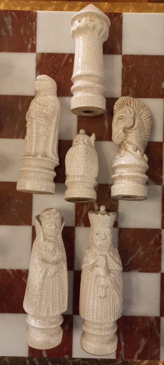 Chessboard In Marble And Bronze-photo-2