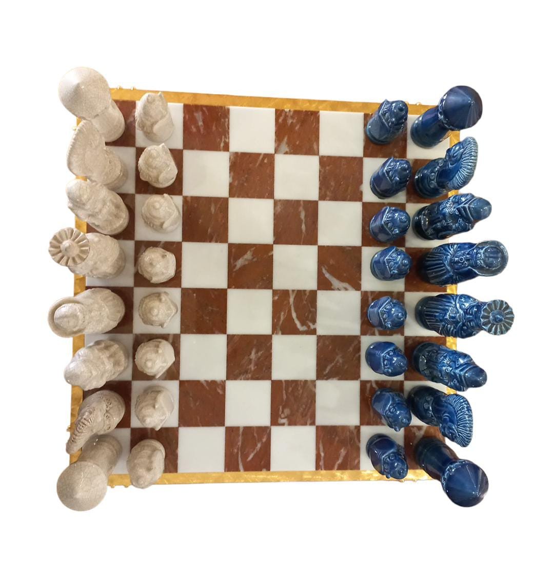 Chessboard In Marble And Bronze-photo-4