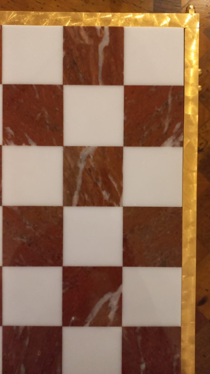 Chessboard In Marble And Bronze-photo-1