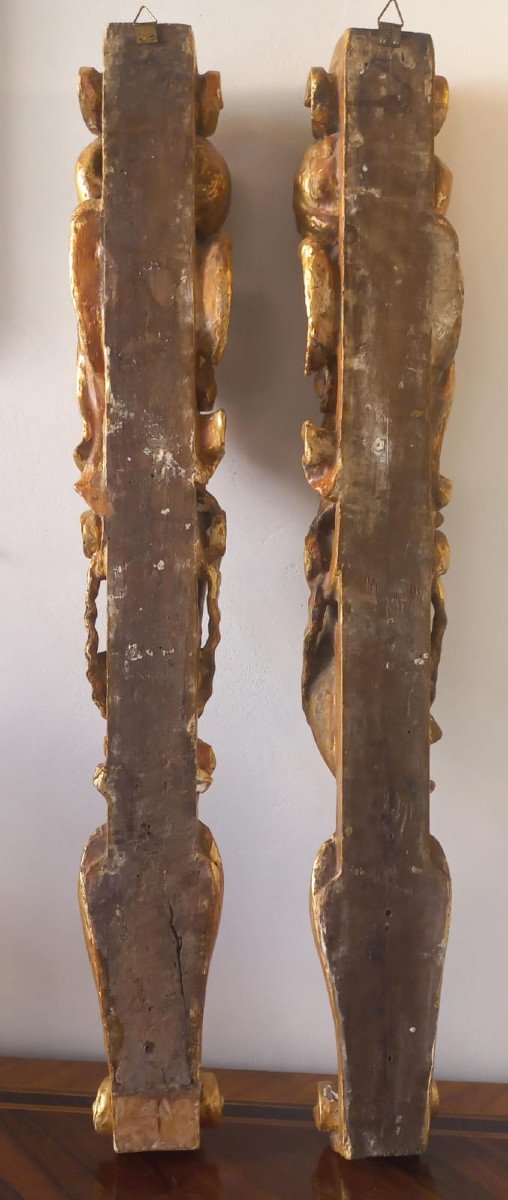 Pair Of Gilded Wood Caryatids-photo-4