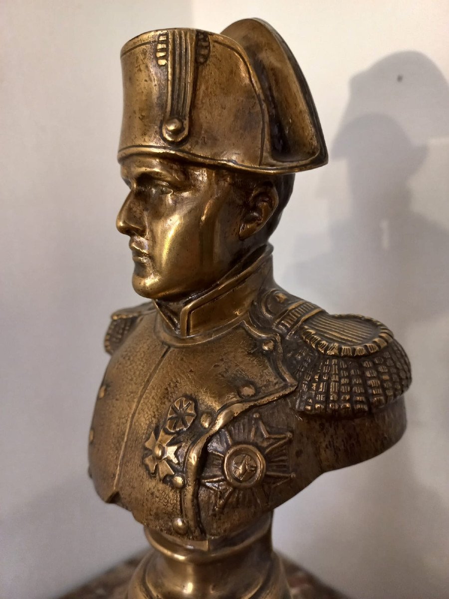 Bust Of Napoleon In Golden Bronze-photo-3