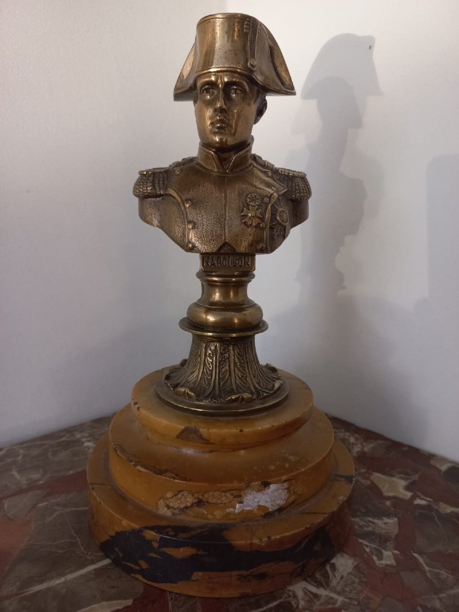 Bust Of Napoleon In Golden Bronze