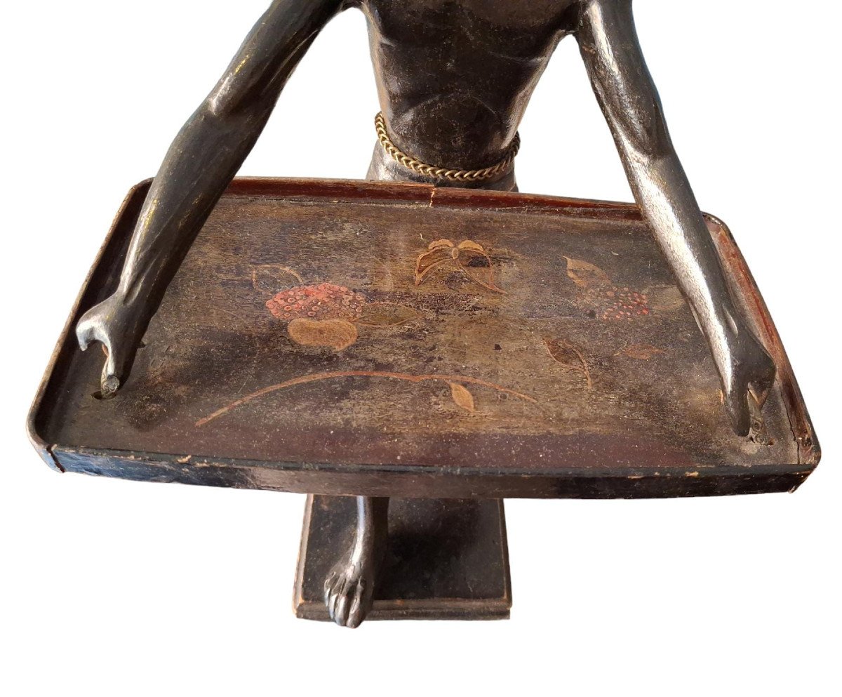 Sculpture Depicting A Moor With Tray-photo-2