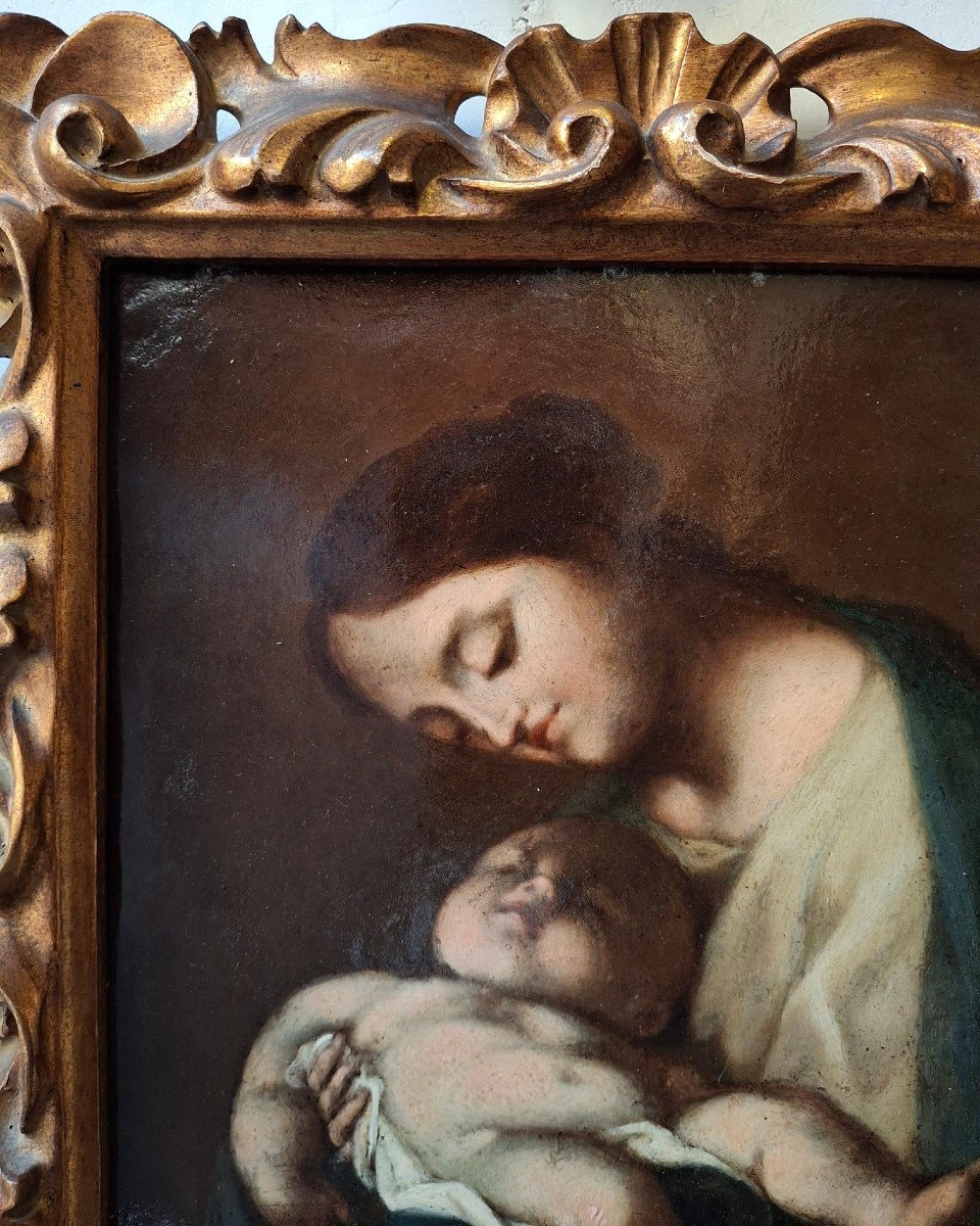 Madonna With Child, 17th Century Lombard School-photo-3