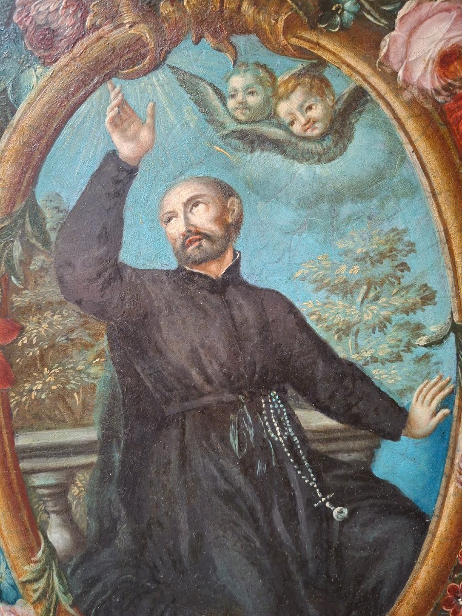 Saint Ignace De Loyola, Huile Sur Ardoise-photo-2