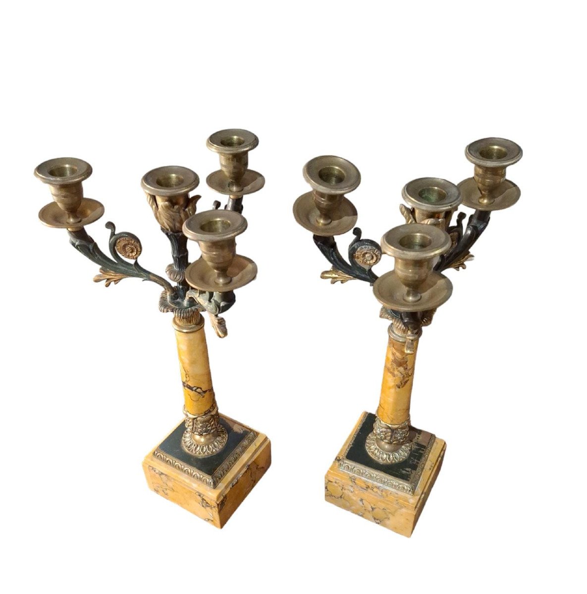 Table Clock And Two Four-flame Candelabra-photo-2