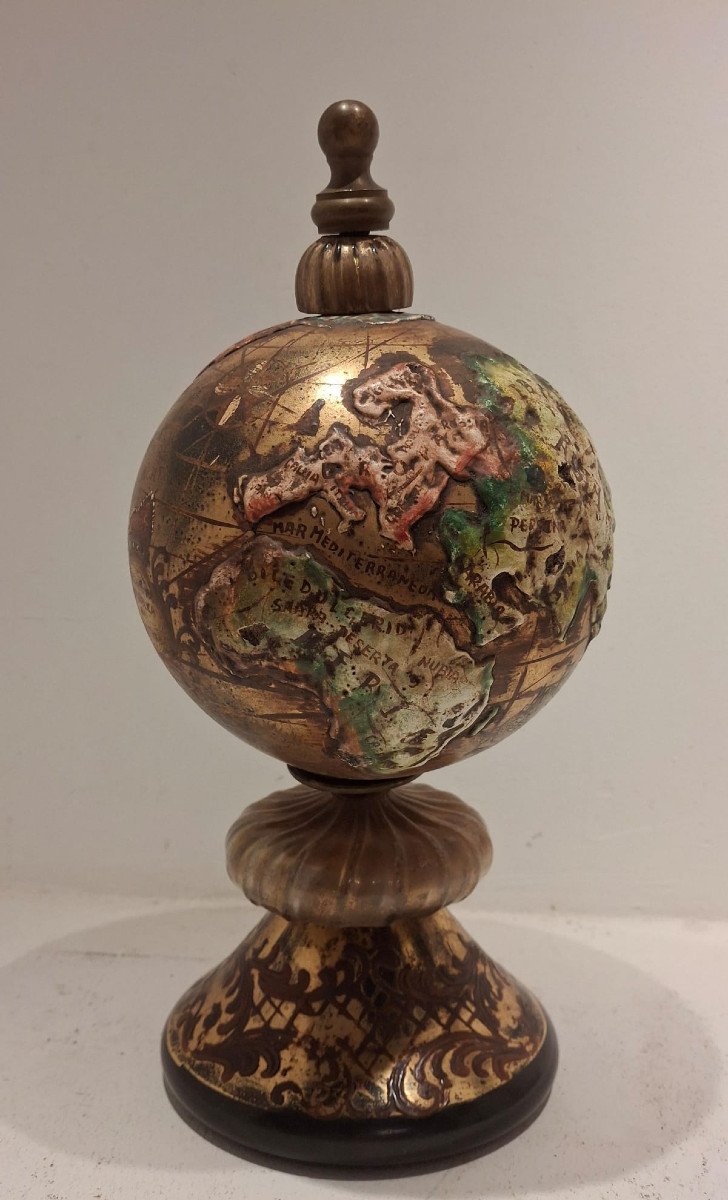 Murano Glass Globe, Enamelled, Painted And Gilded-photo-4