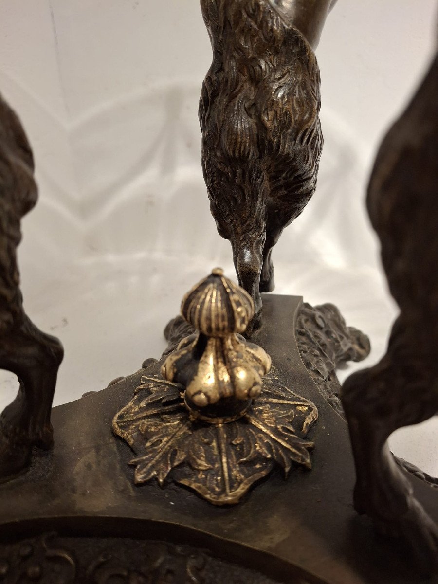 Pair Of Bronze Centerpiece Stands-photo-2