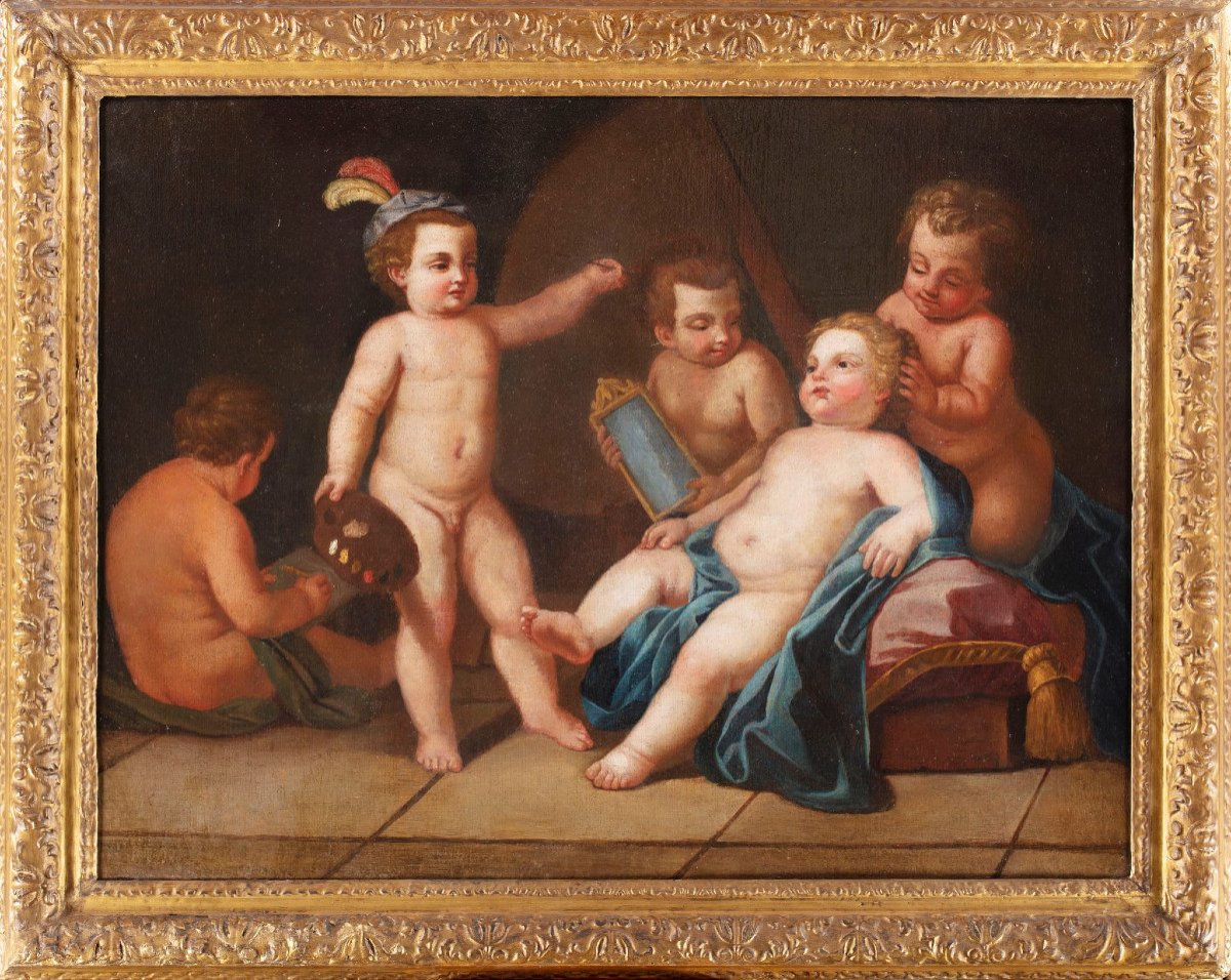 Allégorie De La Peinture, école Flamande Du XVIIe Siècle