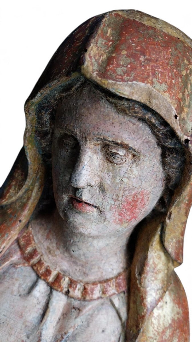 Madonna With Child, Sculpture In Gilded And Lacquered Wood-photo-4