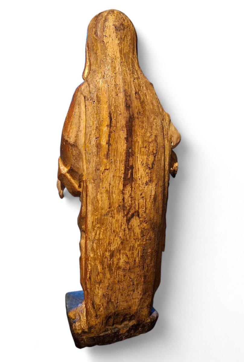 Madonna With Child, Sculpture In Gilded And Lacquered Wood-photo-1