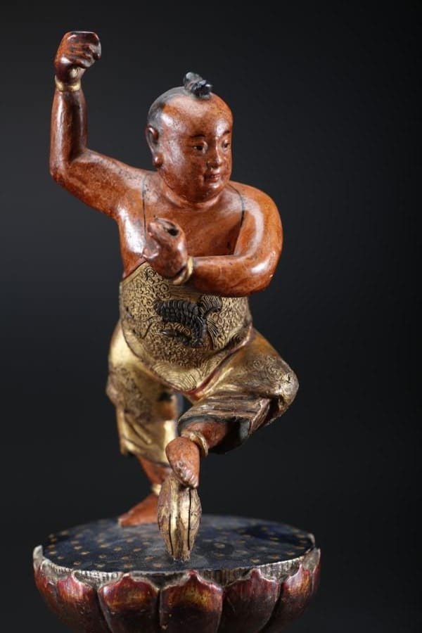 Oriental Prince, Lacquered Wood Sculpture-photo-2