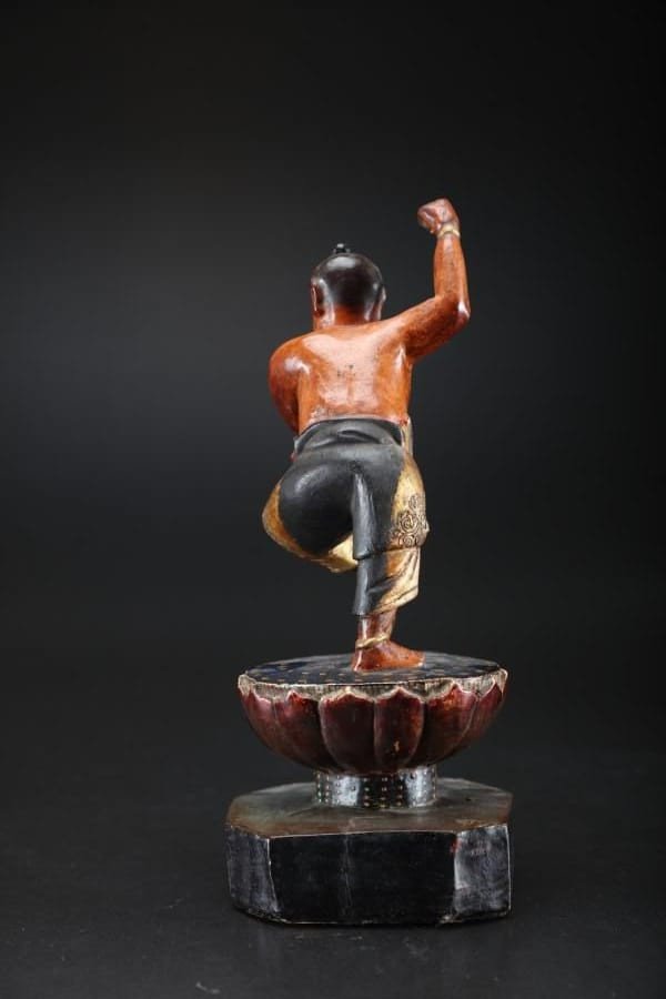 Oriental Prince, Lacquered Wood Sculpture-photo-3