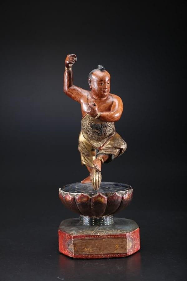 Oriental Prince, Lacquered Wood Sculpture