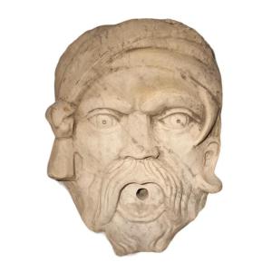 Carrara Marble Mask Depicting The Face