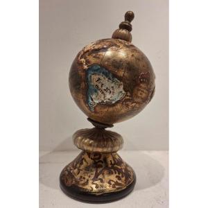 Globe En Verre De Murano, émaillé, Peint Et Doré