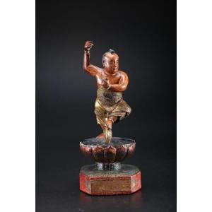 Oriental Prince, Lacquered Wood Sculpture