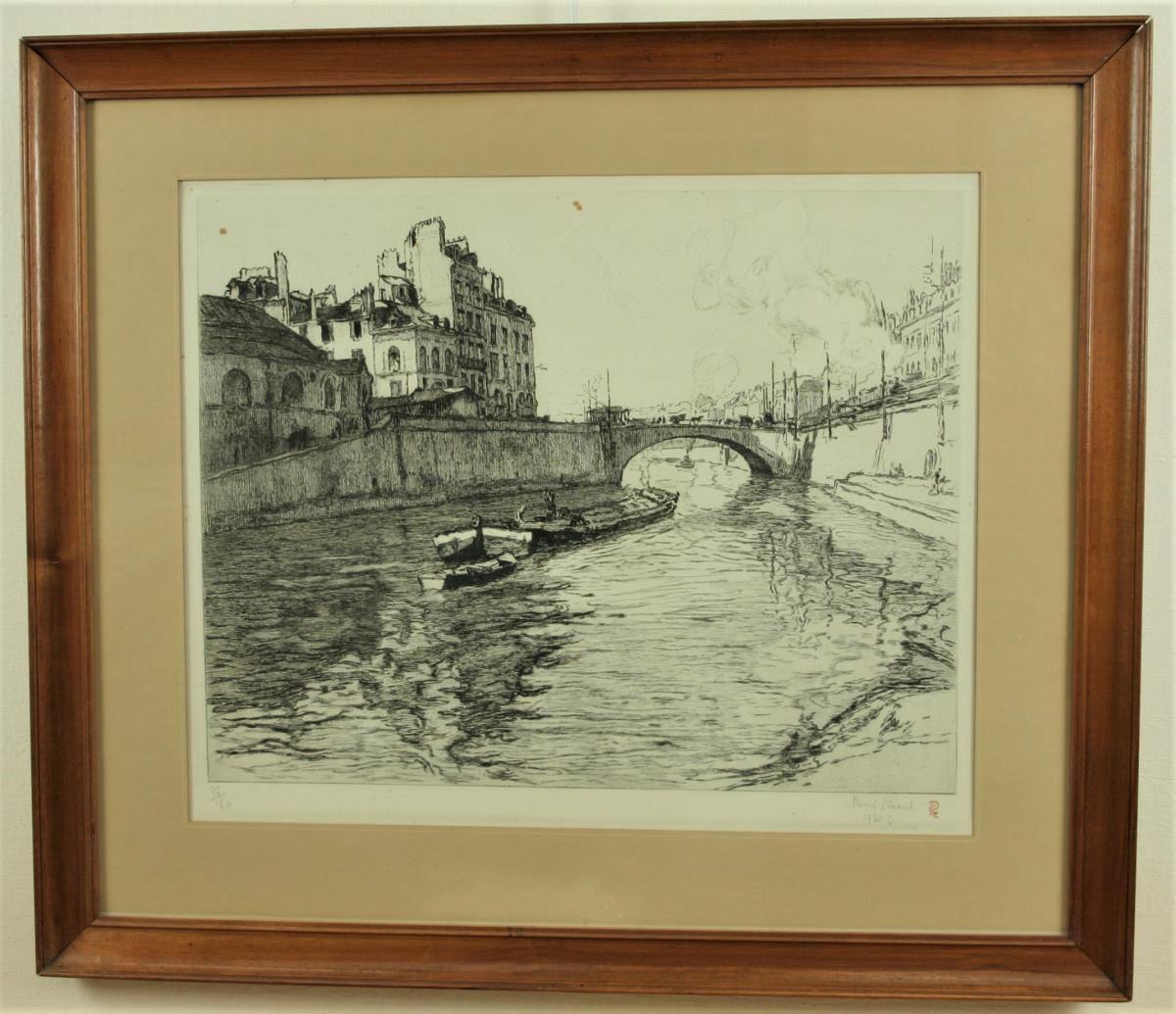 René Pinard, The Pont De La Poissonnerie In Nantes, Framed Print