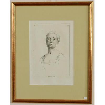 Watteau A, (d'aprés),planche 280 Des Figures Des Différents Caractéres, Encadrée