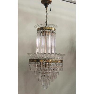 Chandelier Palmettes And Bars Glass, Start 20th