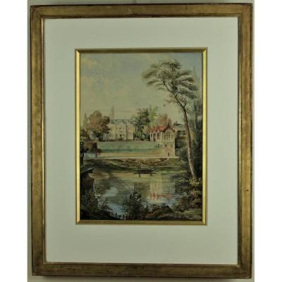 E.lesache, Great Watercolor Dated, Signed