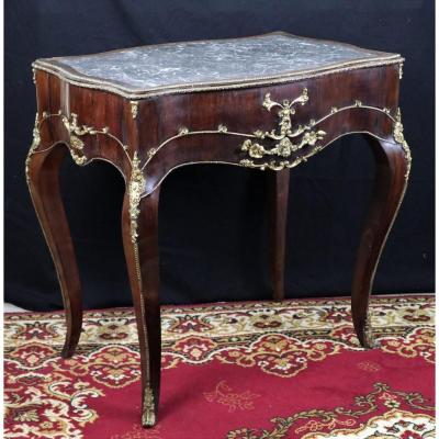 Louis XV Style Table With Marble Top