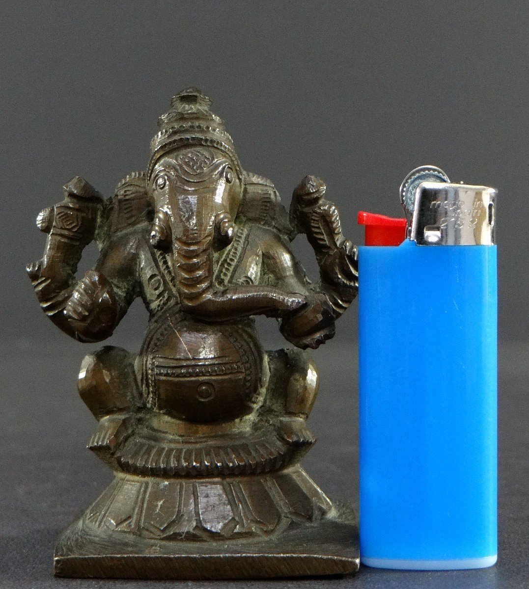 India, XIXth Century, Old Small Statue Of Ganesh In Bronze.-photo-6