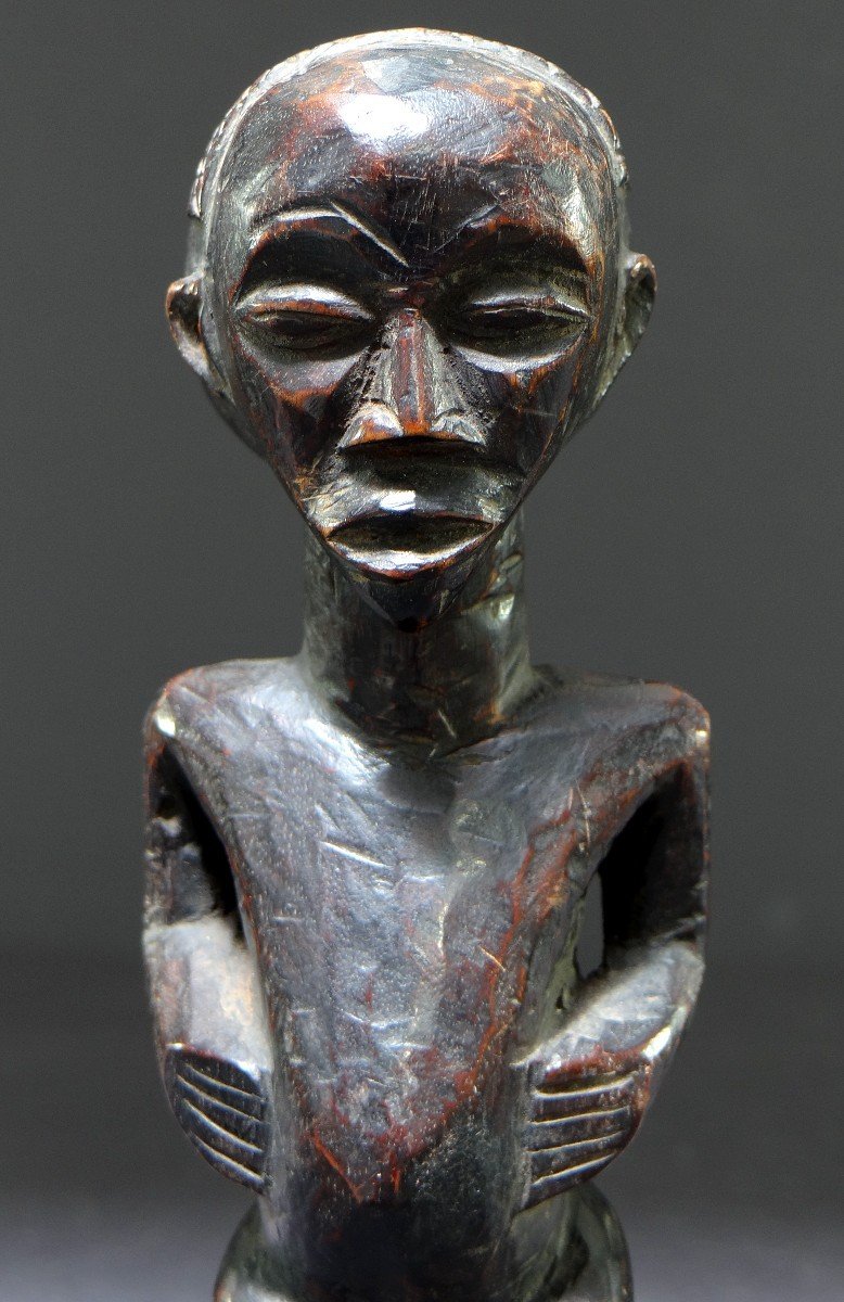 République Démocratique Du Congo, Peuple Luba, Années 1960, Figure d'Ancêtre En Bois Sculpté. -photo-6