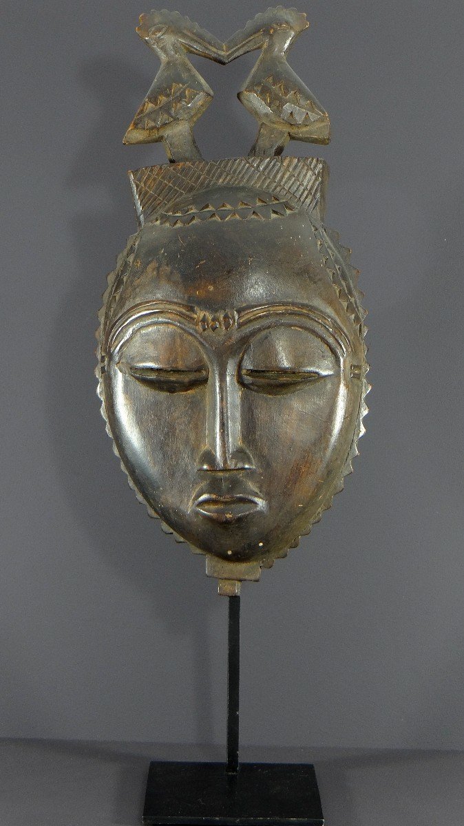 Côte d'Ivoire, Peuple Yaouré, Vers 1950, Masque De Danse Anthropomorphe Société "dyé" 