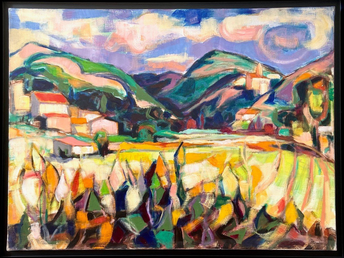 Michel Kritz (1925-1994), Landscape Painting Of The Alpilles 1970s.-photo-2