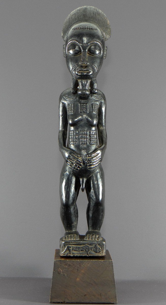 Ivory Coast, Baoulé People, Circa 1950, Large "waka Sona" Statue, Masculine Ideal Of Beauty.-photo-2