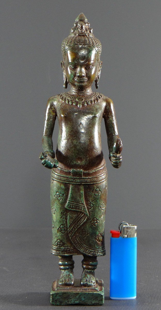Cambodia, Khmer People, End Of The 19th Century, Statue Of Vishnu (vishnu) In Bronze -photo-8