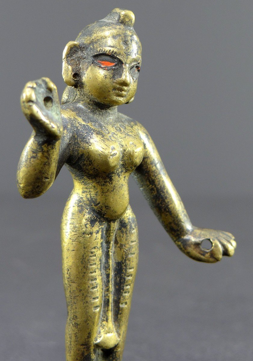 Inde, XIXème Siècle Ou Antérieure, Ancienne Statuette De Rhada En Bronze. -photo-2