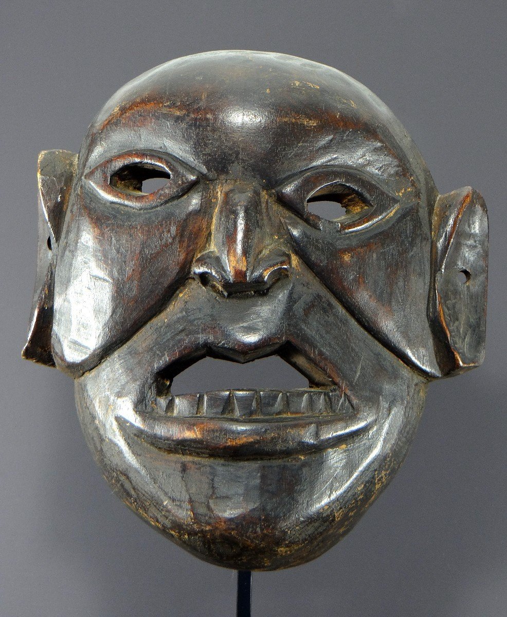 Népal, Ethnie Monpa, Première Moitié Du XXème Siècle, Masque Anthropomorphe En Bois Dur. -photo-3