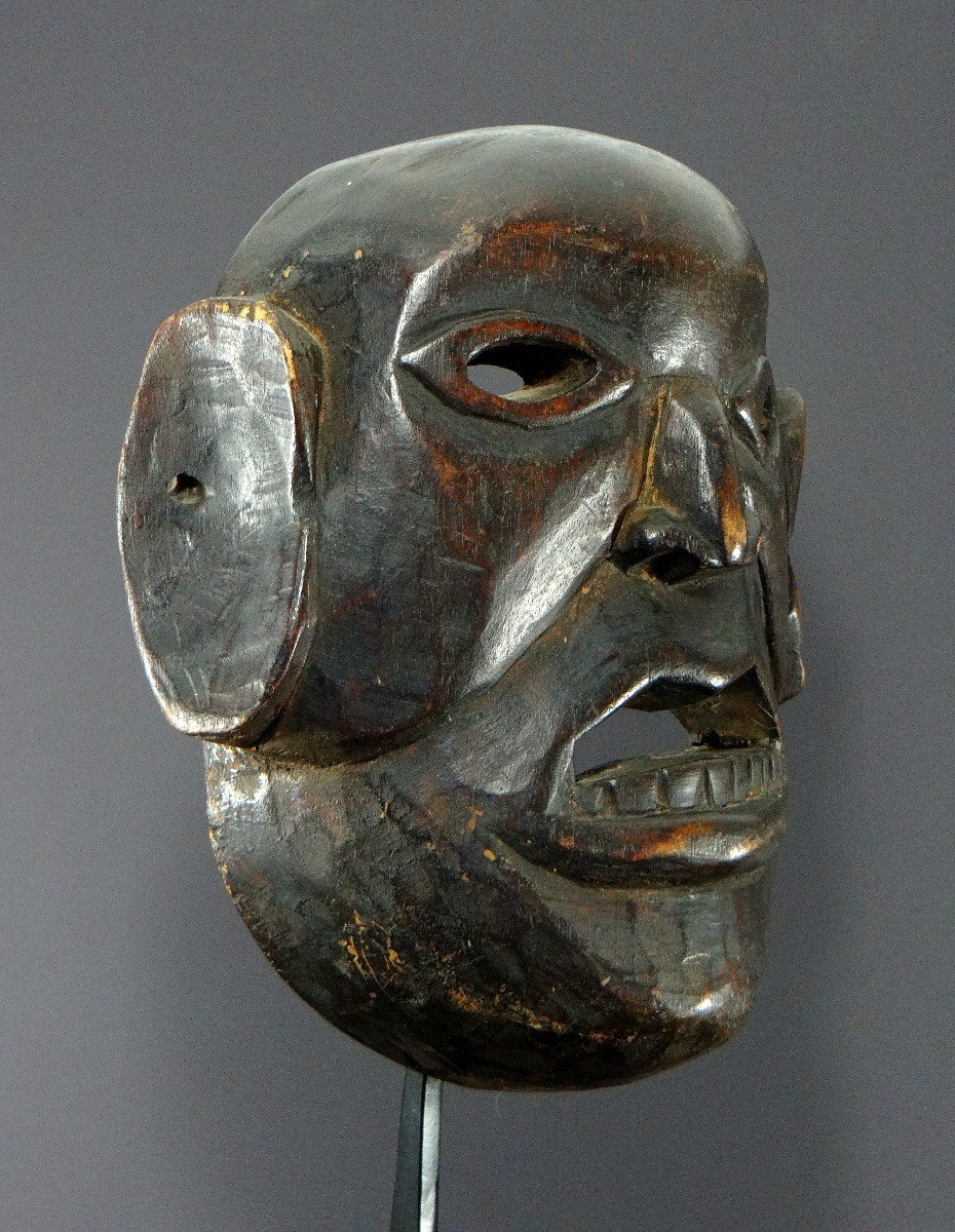 Népal, Ethnie Monpa, Première Moitié Du XXème Siècle, Masque Anthropomorphe En Bois Dur. -photo-2