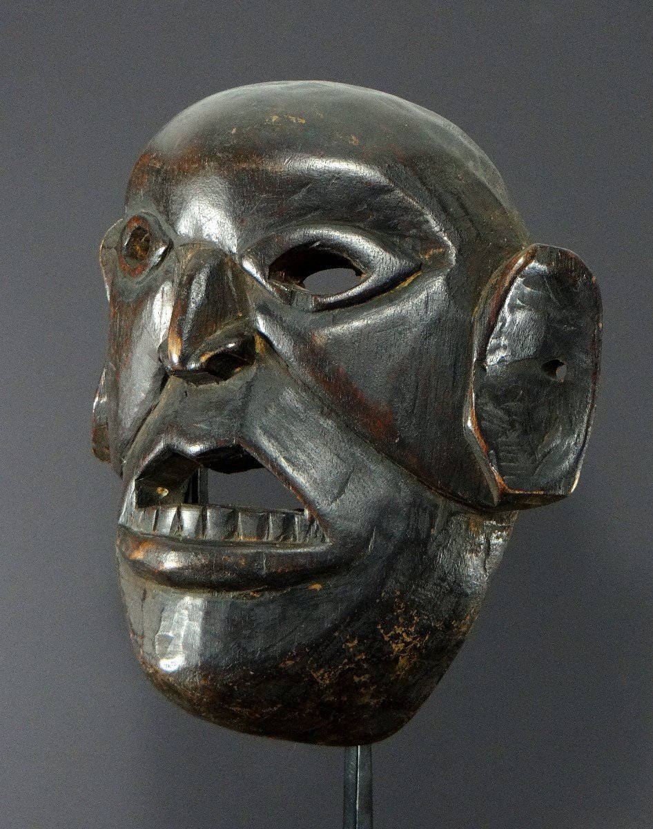 Népal, Ethnie Monpa, Première Moitié Du XXème Siècle, Masque Anthropomorphe En Bois Dur. -photo-3