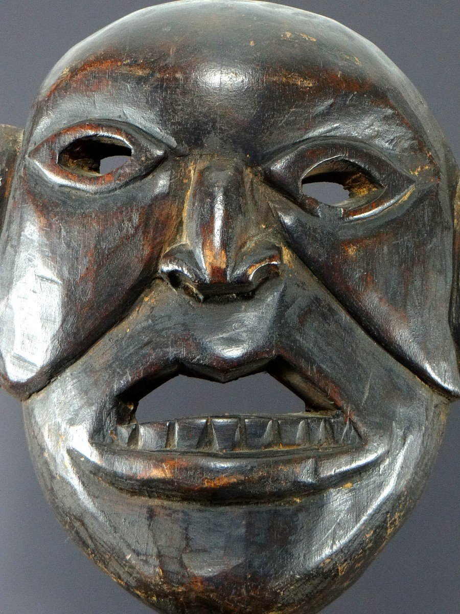 Népal, Ethnie Monpa, Première Moitié Du XXème Siècle, Masque Anthropomorphe En Bois Dur. -photo-7