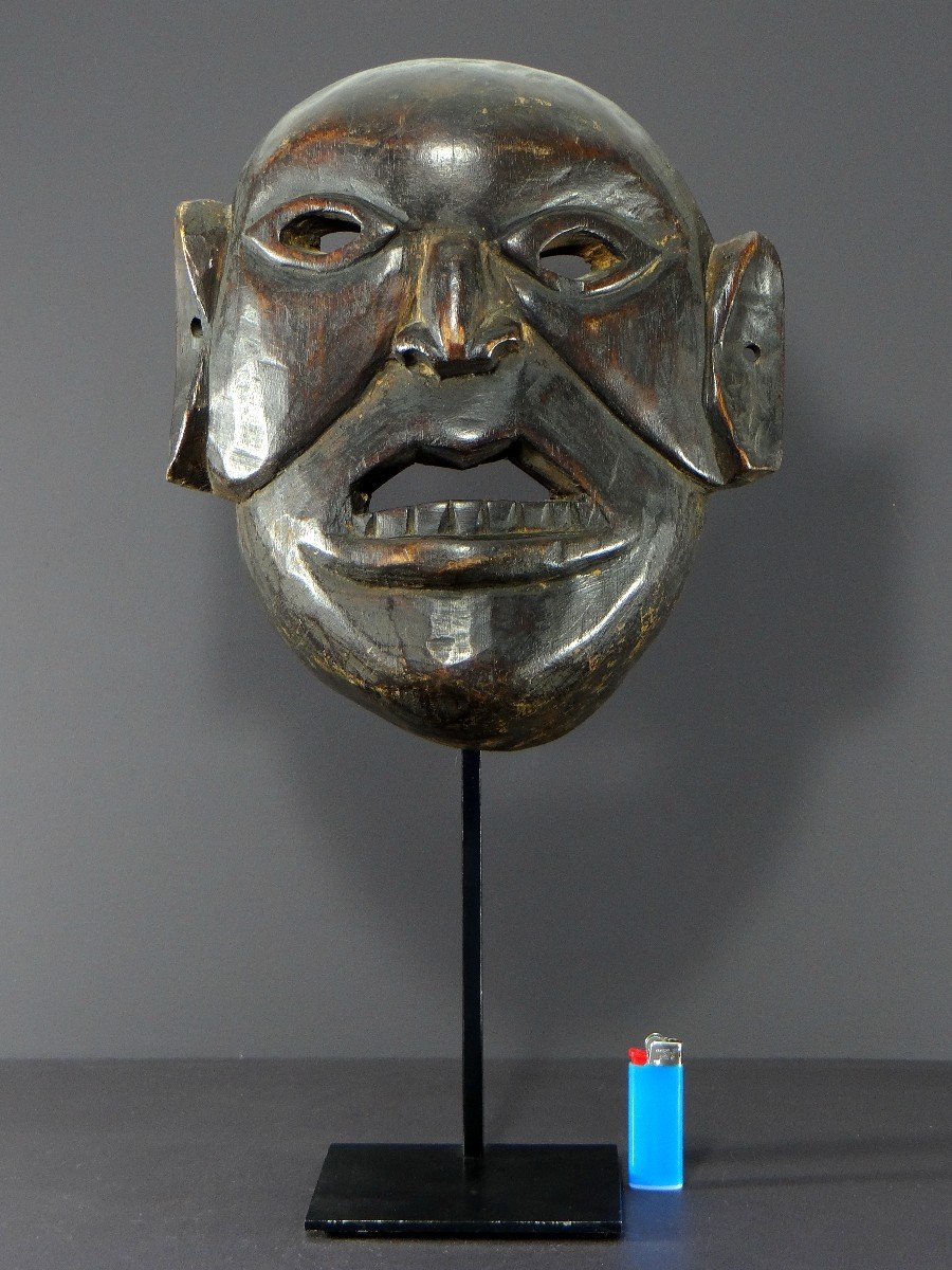 Népal, Ethnie Monpa, Première Moitié Du XXème Siècle, Masque Anthropomorphe En Bois Dur. -photo-8