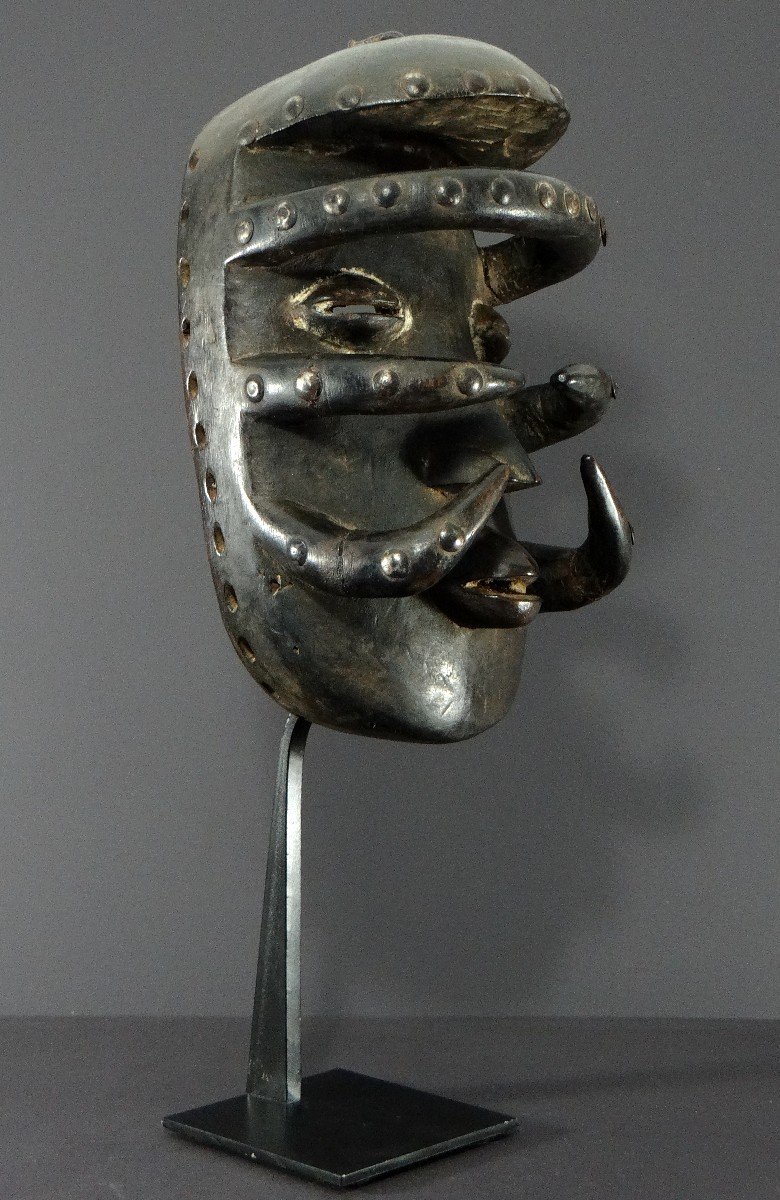 Western Ivory Coast, Bété People, First Half Of The 20th Century, Superb Wooden Mask-photo-4