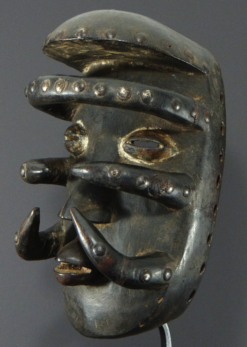 Western Ivory Coast, Bété People, First Half Of The 20th Century, Superb Wooden Mask-photo-3